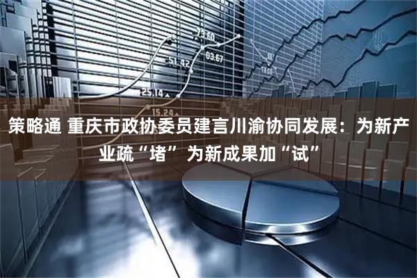 策略通 重庆市政协委员建言川渝协同发展:为新产业疏“堵” 为新成果加“试”